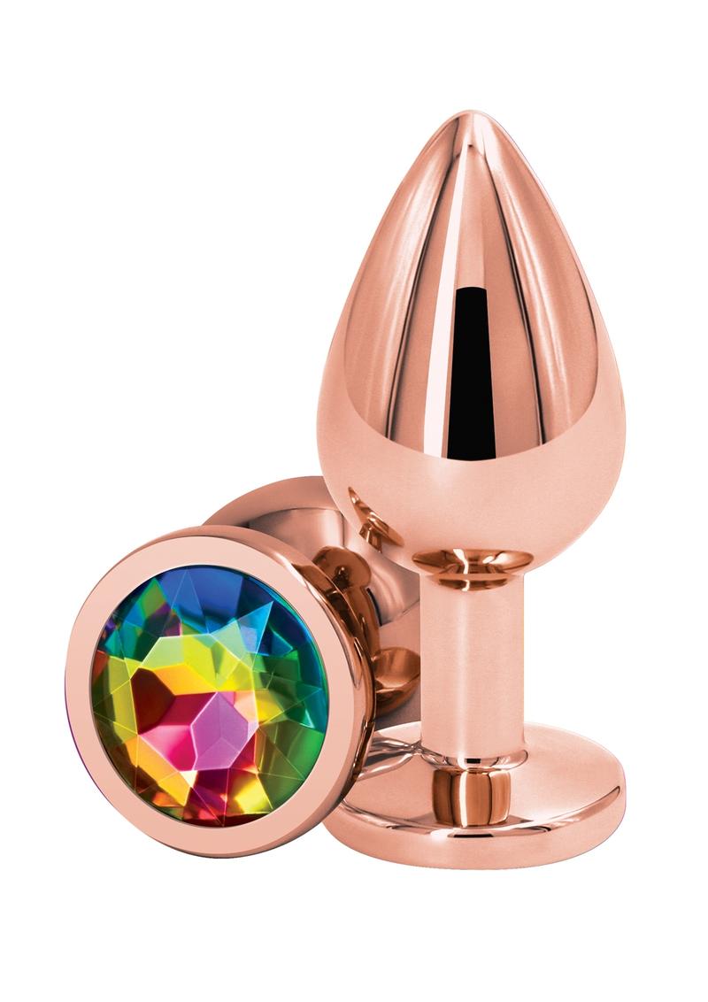 Rear Assets Rose Gold Anal Plug - Multicolor/Rainbow/Rose Gold - Medium