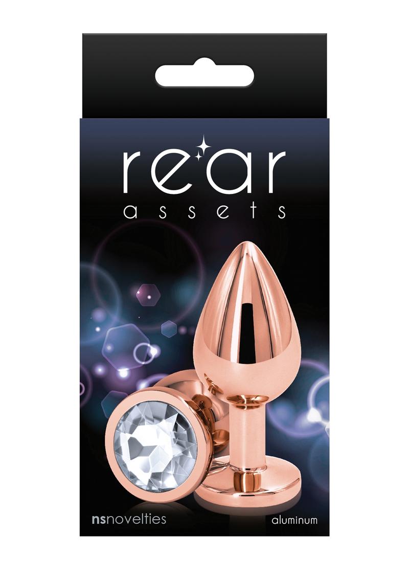 Rear Assets Rose Gold Anal Plug - Clear/Rose Gold - Medium