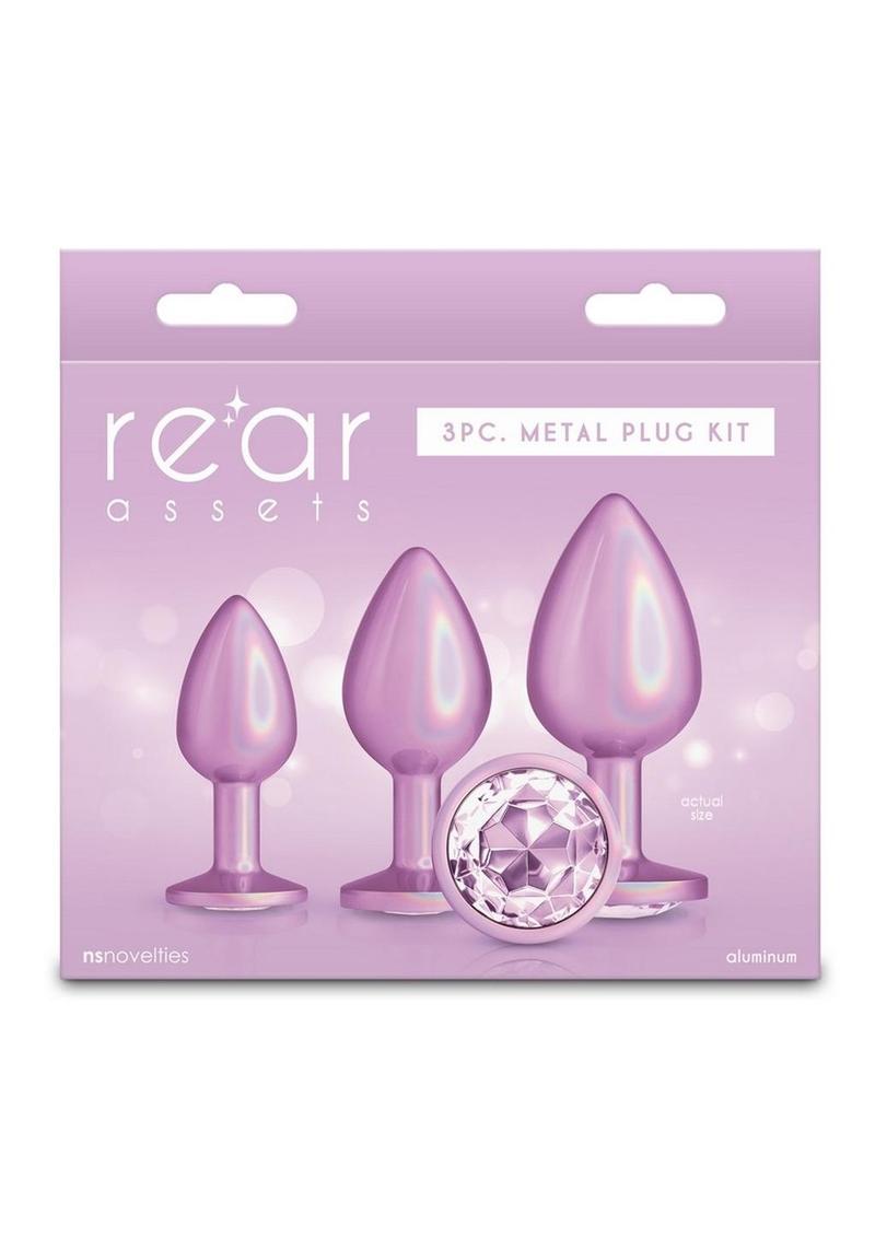 Rear Assets Trainer Chrome Plated Anal Plugs Kit (3pc Set) - Iridescent