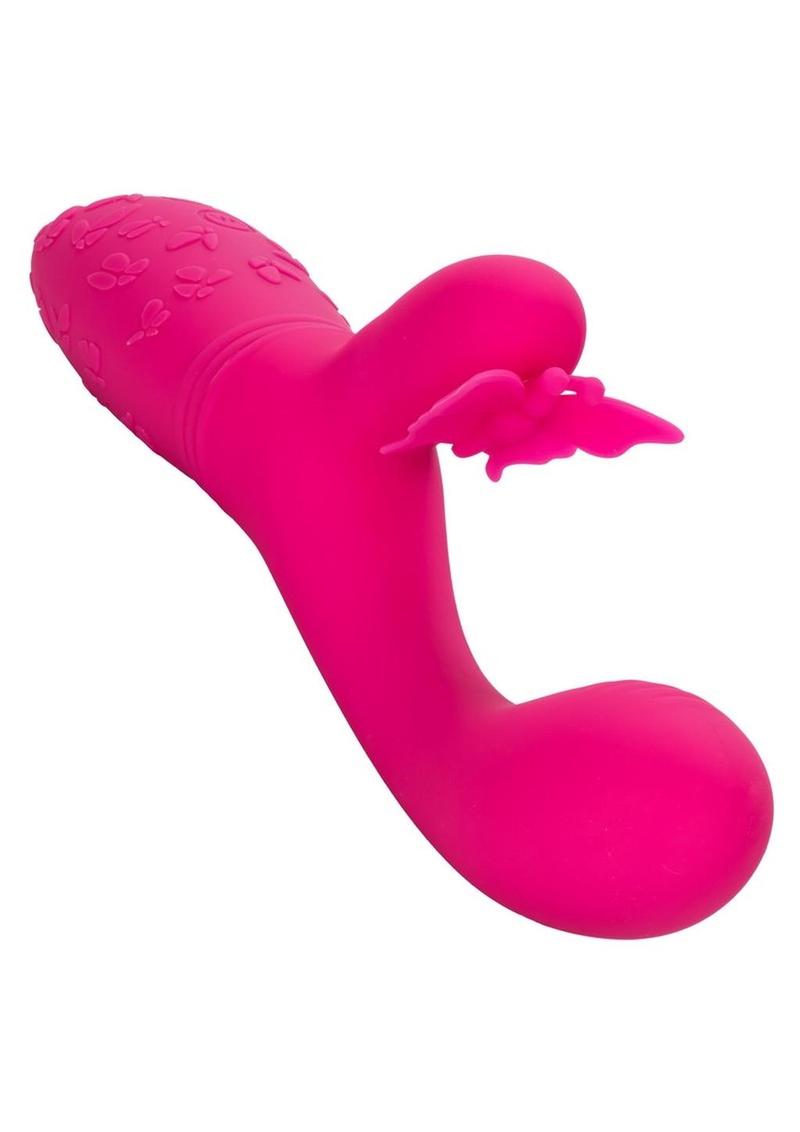 Rechargeable Butterfly Kiss Flutter Silicone Massager - Pink