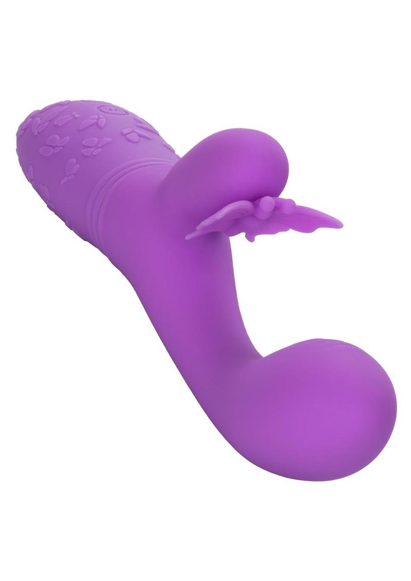 Rechargeable Butterfly Kiss Flutter Silicone Rabbit Vibrator - Purple