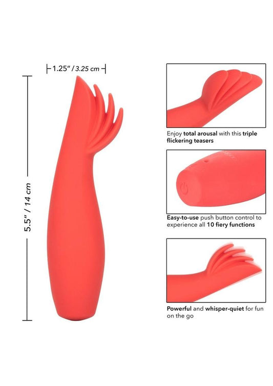 Red Hot Blaze Clitoral Stimulation Silicone Rechargeable Waterproof - Red