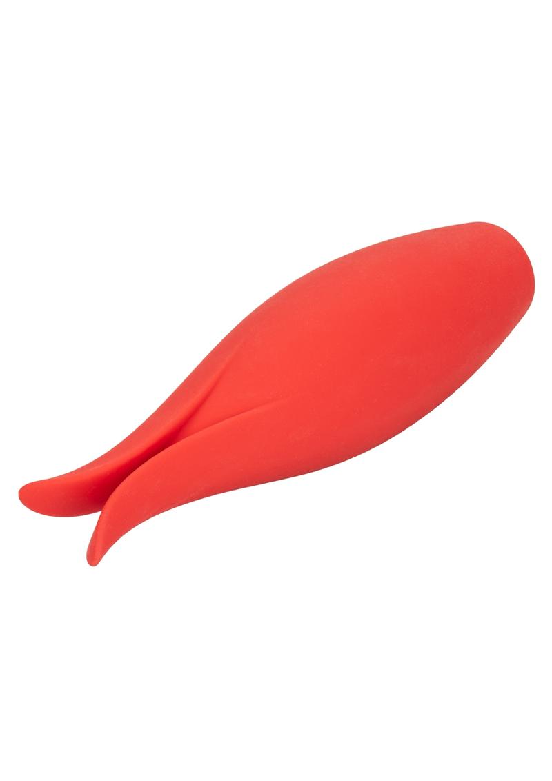 Red Hot Fury Rechargeable Silicone Vibrator with Clitoral Stimulation - Red