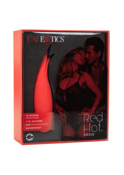 Red Hot Sizzle Rechargeable Silicone Vibrator with Clitoral Stimulation