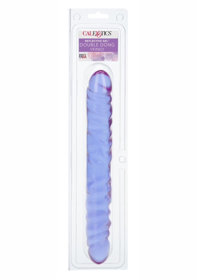 Reflective Gel Veined Double Dildo - Purple - 12in