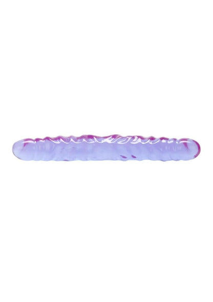 Reflective Gel Veined Double Dildo - Purple - 12in