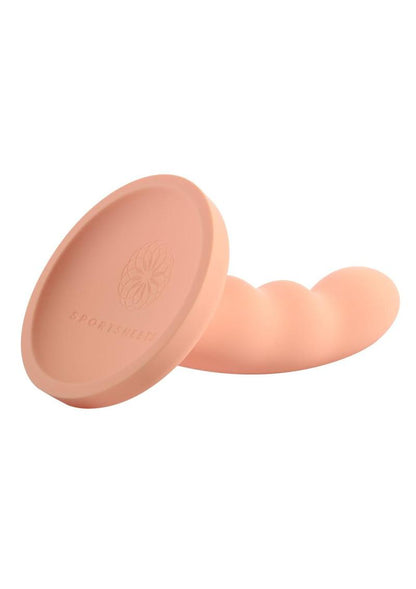 Ren Silicone Curved Dildo with Suction Cup - Orange - 6in