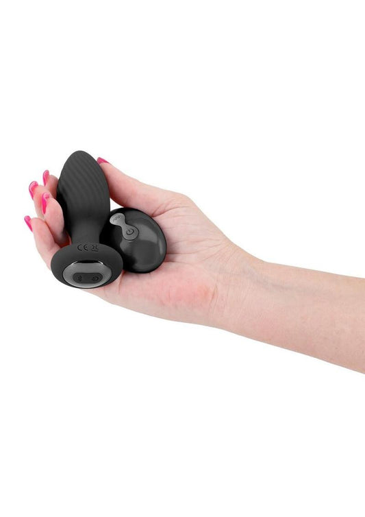 Renegade Alpine Rechargeable Silicone Anal Plug with Remote Control - Black