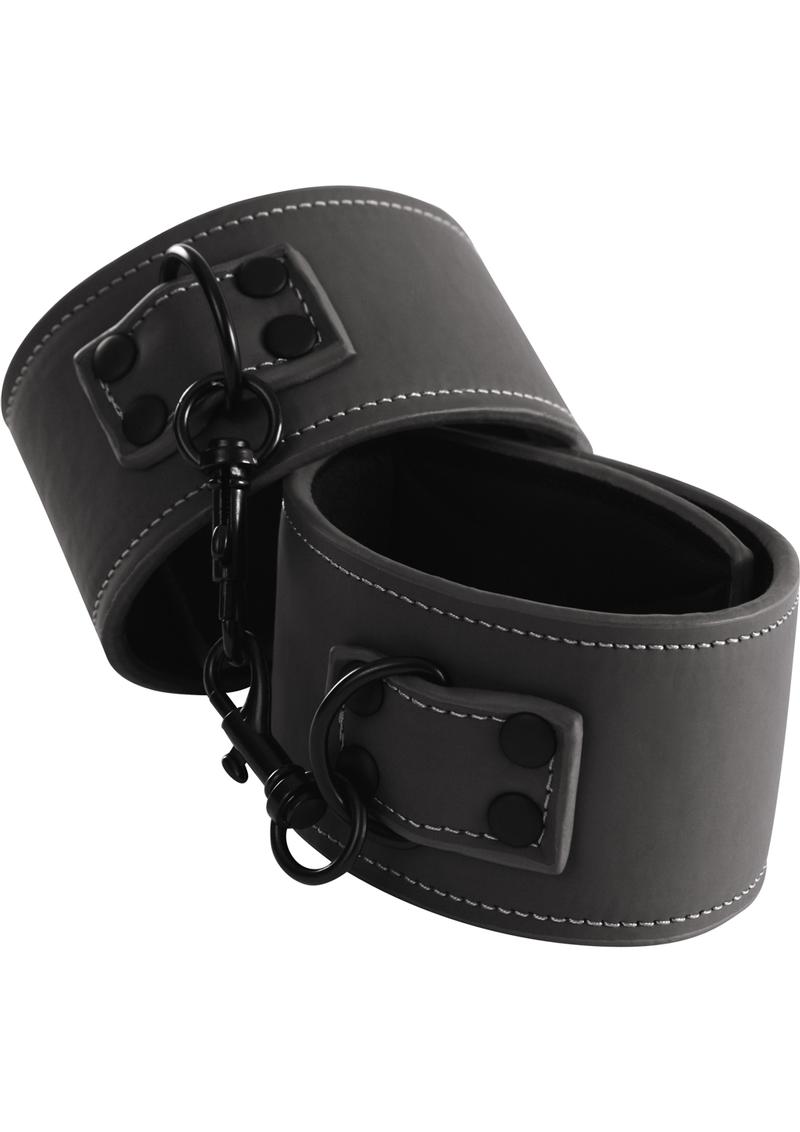 Renegade Bondage Vinyl Wrist Cuffs - Black