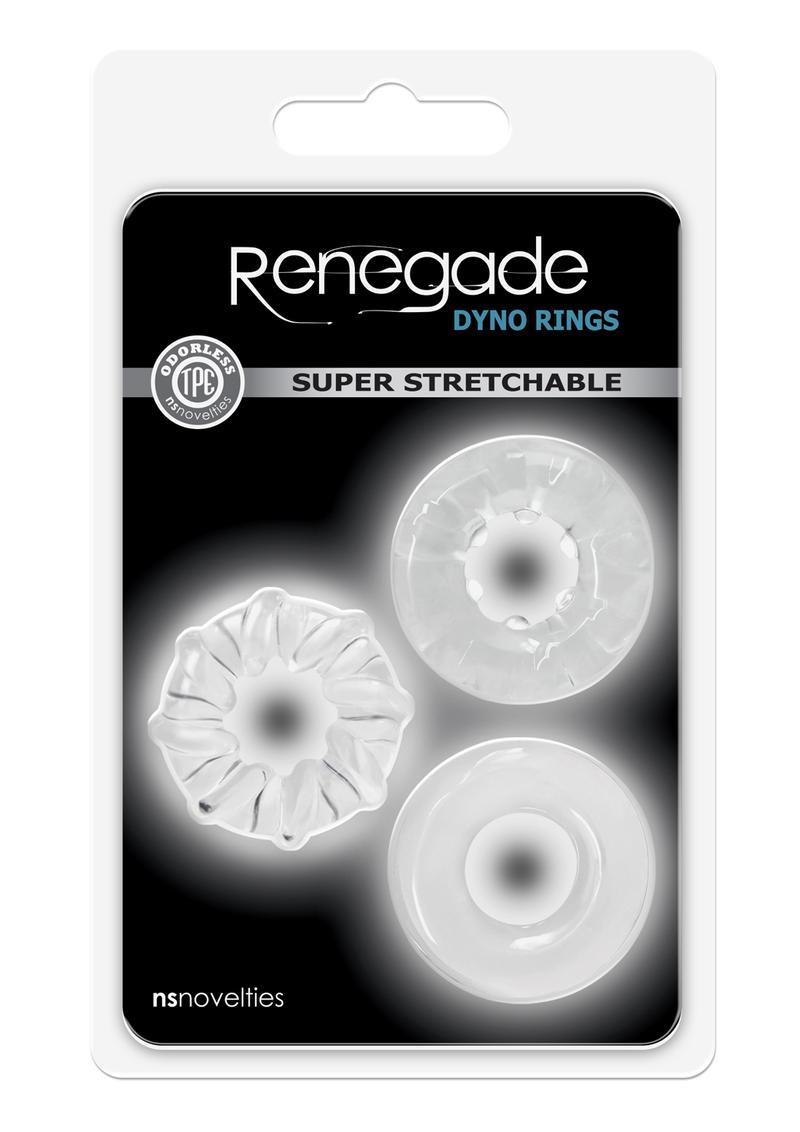 Renegade Dyno Rings Super Stretchable Cock Rings - Clear - Set Of 3