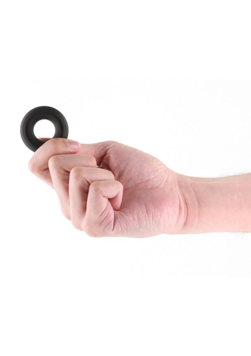 Renegade Fireman Ring Silicone Cock Ring - Black - Small