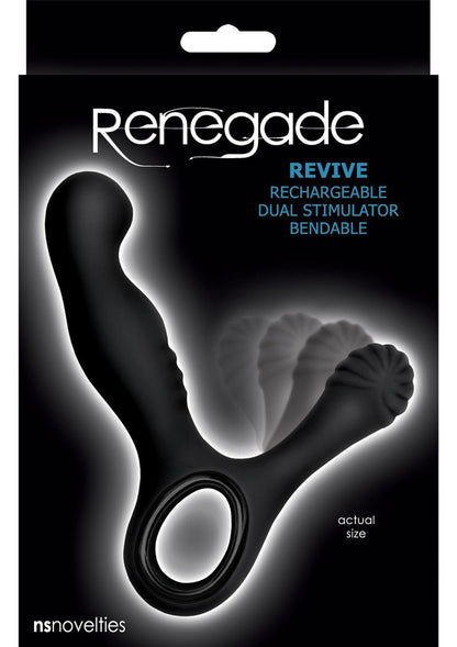 Renegade Revive Rechargeable Silicone Dual Stimulator Prostate Stimulator - Black