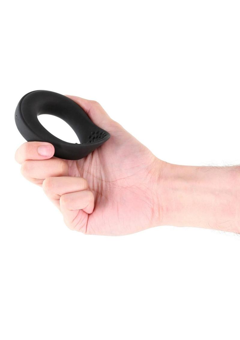 Renegade Slider Rechargeable Silicone Cock Ring - Black