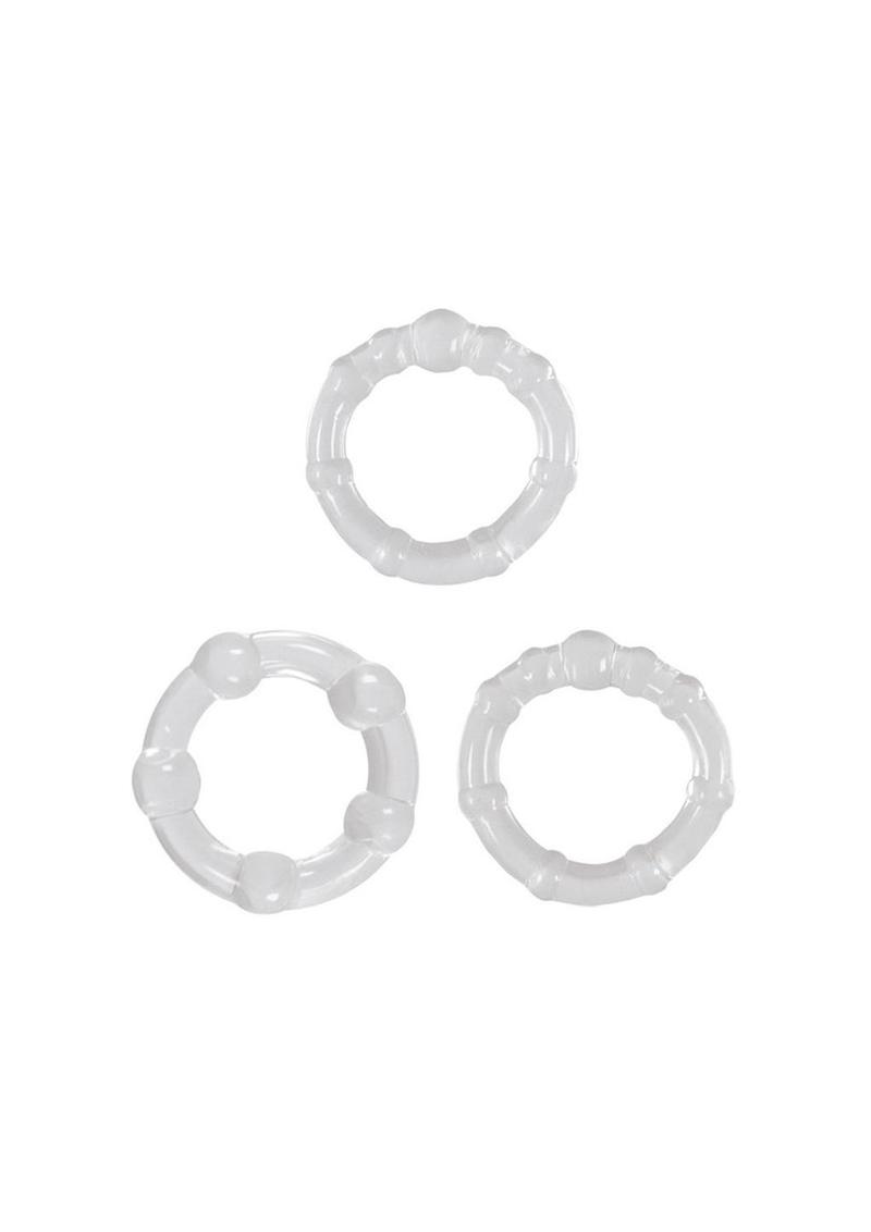 Renegade Super Stretchable Intensity Cock Rings - Clear - Set Of 3