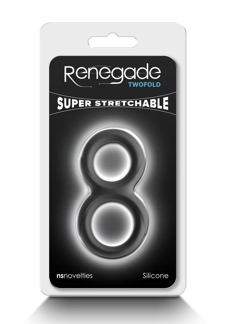 Renegade Twofold Silicone Cock Ring - Black