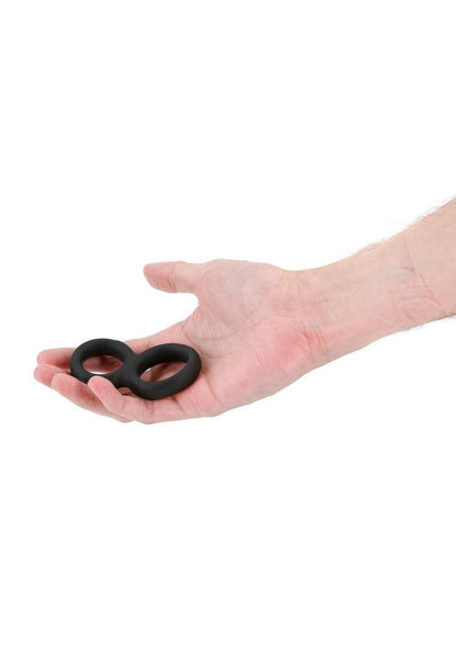 Renegade Twofold Silicone Cock Ring - Black