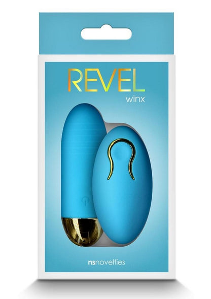 Revel Winx Rechargeable Silicone Bullet with Remote Control - Blue