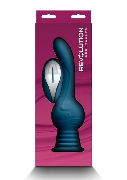 Revolution Earthquake Rechargeable Silicone Vibrator with Remote Control - Teal