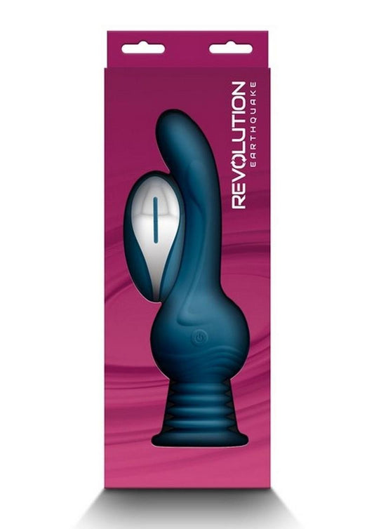 Revolution Earthquake Rechargeable Silicone Vibrator with Remote Control - Teal