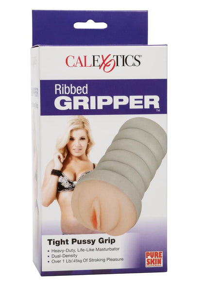 Ribbed Gripper Dual Density Textured Masturbator - Pussy