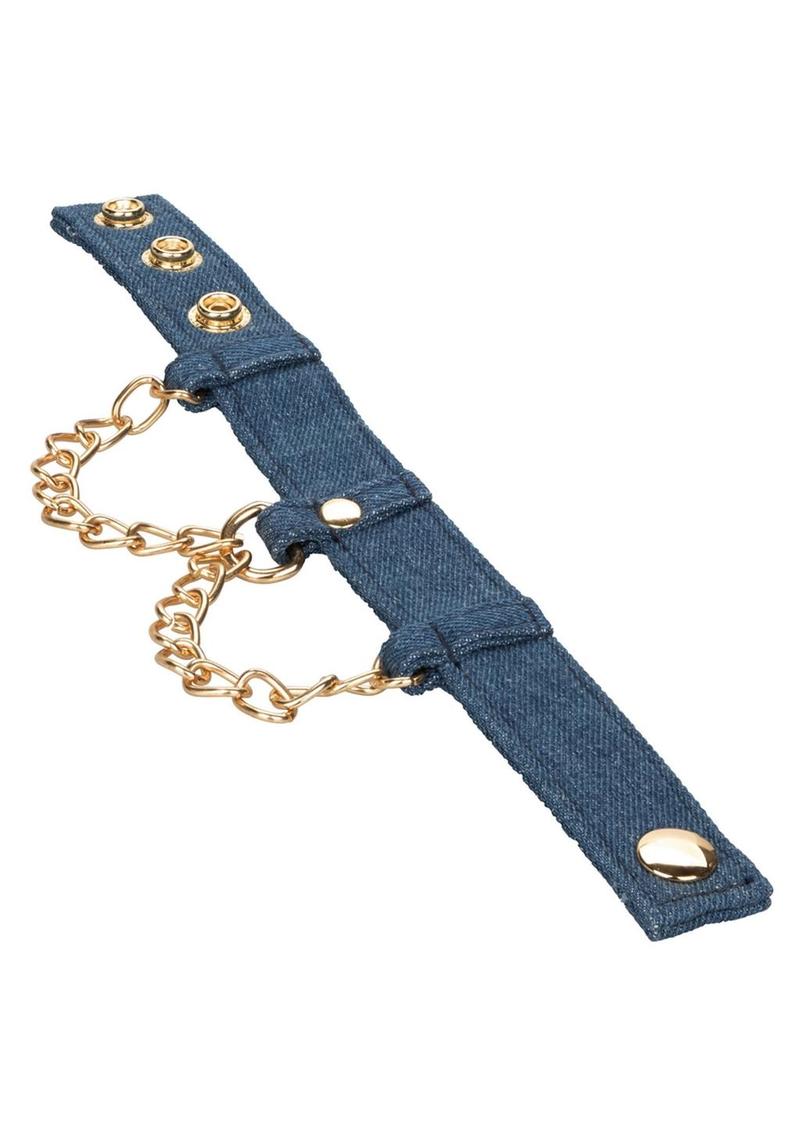 Ride 'Em Premium Denim Collection Wrist Cuffs - Blue