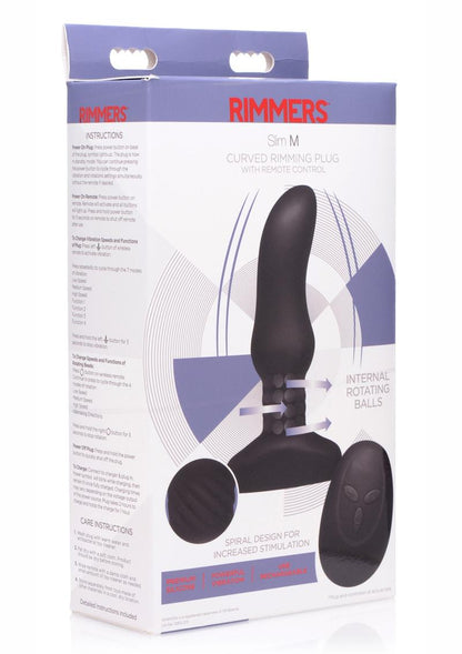 Rimmers Slim M Rechargeable Silicone Curved Rimming Plug with Remote Control