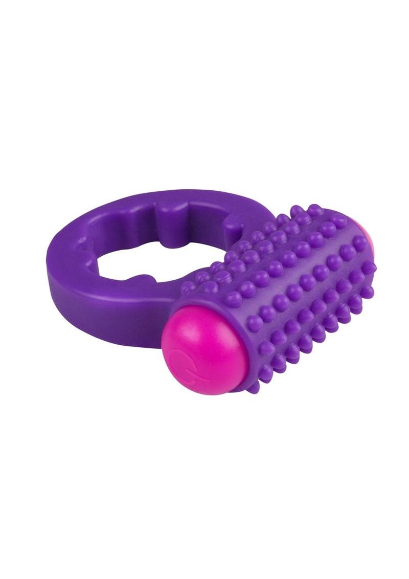 Rock Candy Sugar Buzz Vibrating Cock Ring - Purple