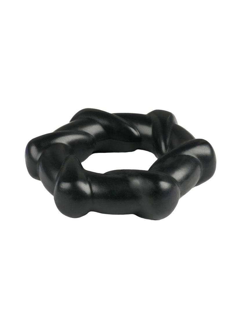 Rock Candy Taffy Twist Cock Ring - Black