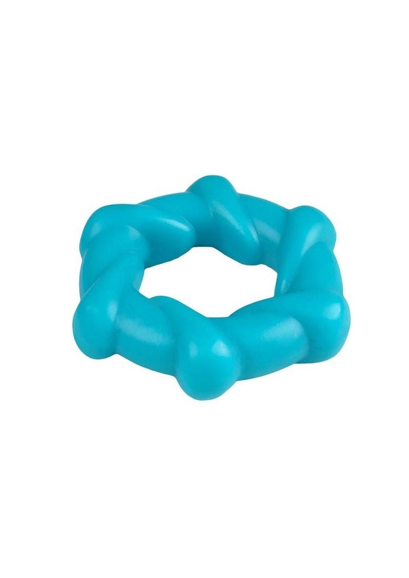 Rock Candy Taffy Twist Cock Ring - Blue