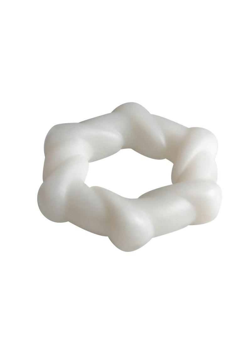 Rock Candy Taffy Twist Cock Ring - White