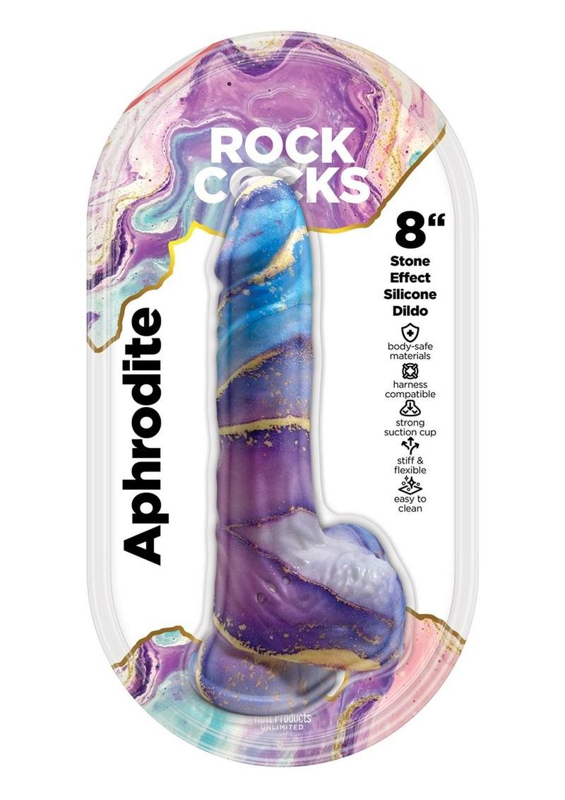 Rock Cocks Aphrodite Silicone Dildo - Multicolor - 8in