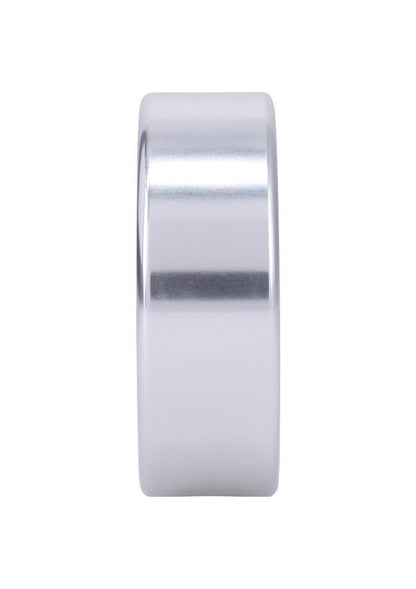 Rock Solid Brushed Alloy Aluminum Cock Ring - Metal/Silver - XLarge