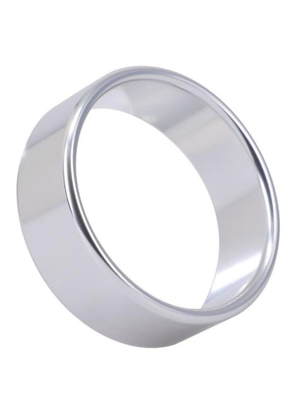 Rock Solid Brushed Alloy Aluminum Cock Ring - Metal/Silver - XLarge