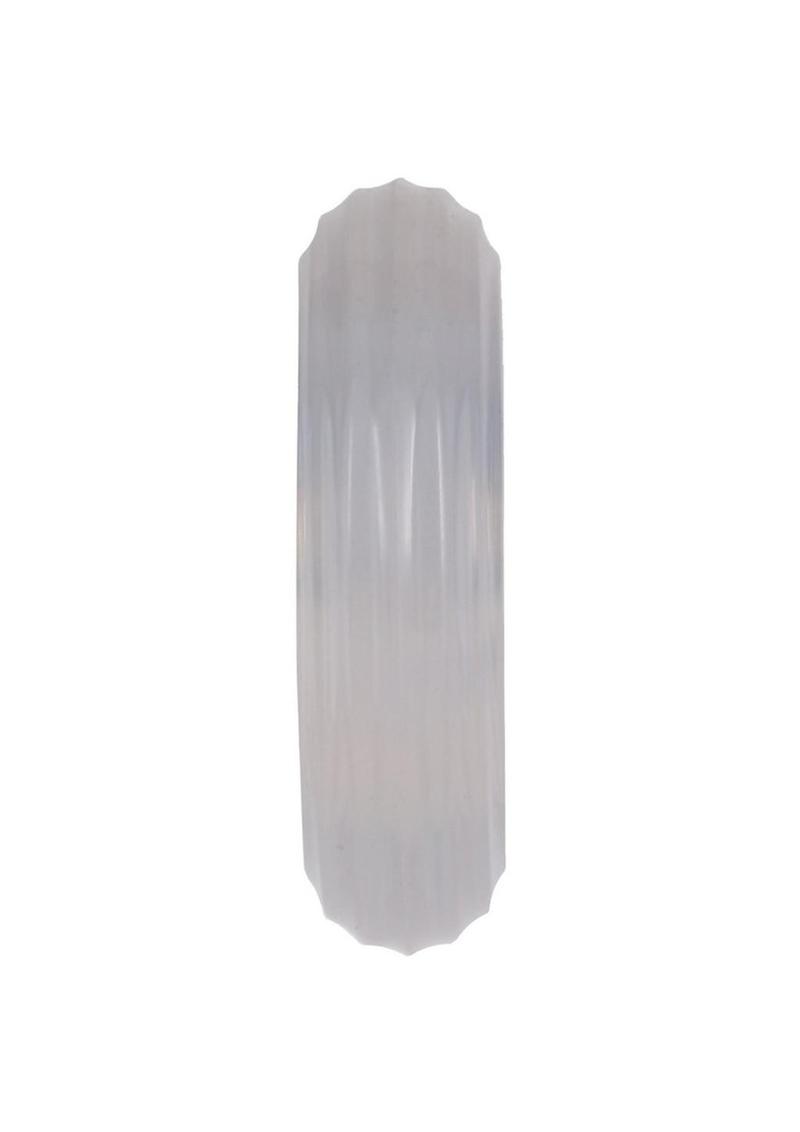 Rock Solid Ribbed Donut Silicone Cock Ring - Clear