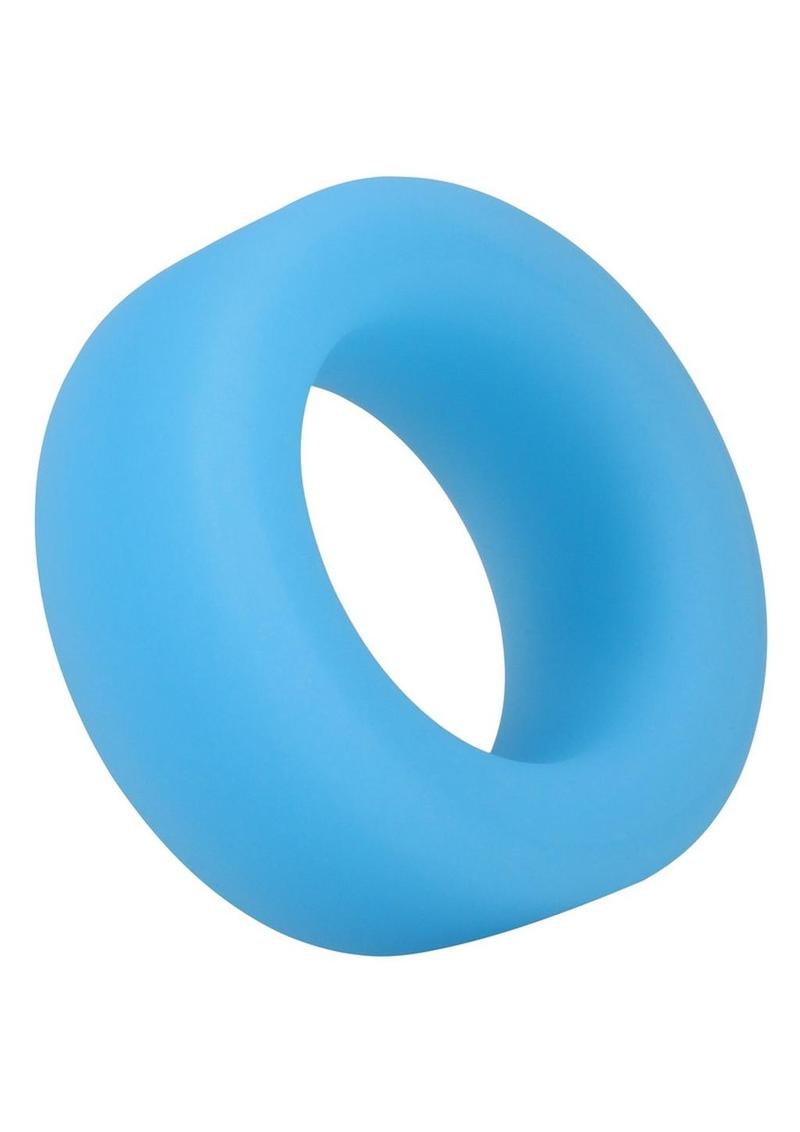 Rock Solid The Big O Glow In The Dark Silicone Cock Ring - Blue/Glow In The Dark