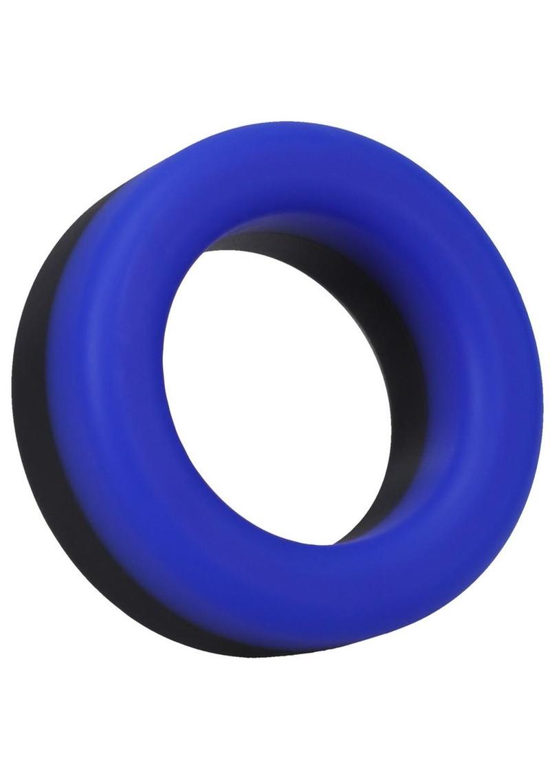 Rock Solid The Big O Silicone Cock Ring - Black/Blue