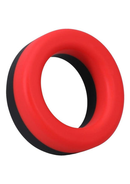 Rock Solid The Big O Silicone Cock Ring - Black/Red