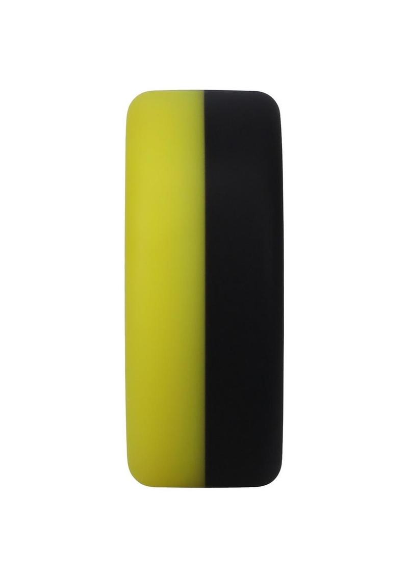 Rock Solid The Big O Silicone Cock Ring - Black/Yellow