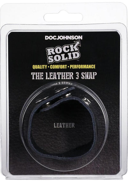 Rock Solid The Leather 3 Snap Adjustable Cock Ring