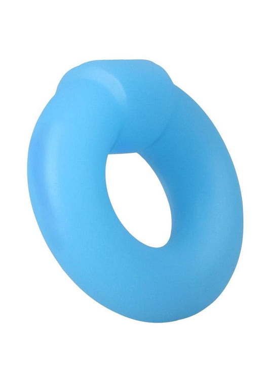 Rock Solid The Mega Ring Glow In The Dark Silicone Cock Ring - Blue/Glow In The Dark