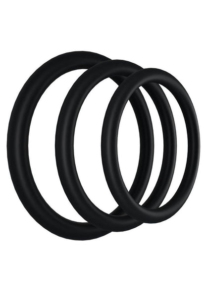 Rock Solid Tri-Pack Rubber Gasket Cock Ring - Black