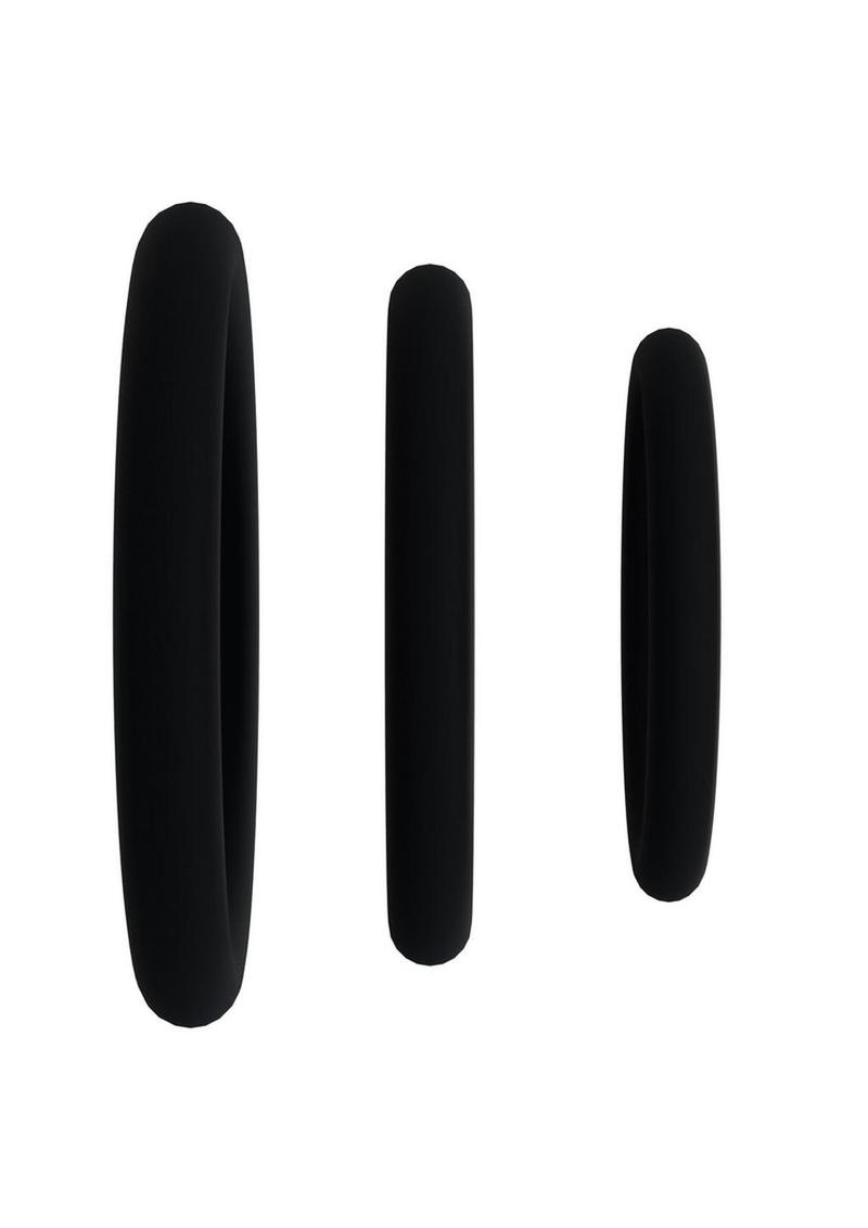 Rock Solid Tri-Pack Silicone Gasket Cock Ring - Black