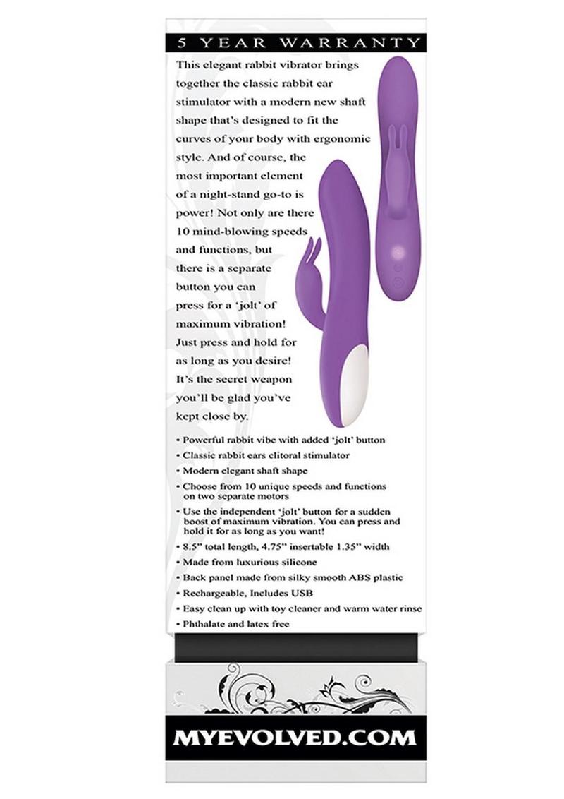 Romantic Rabbit Rechargeable Silicone Vibrator with Dual Motors - Purple