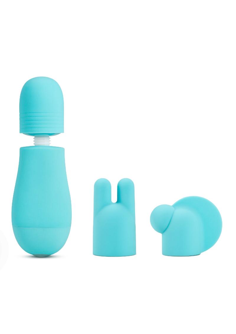 Rose Petite Massage Wand Kit - Blue - Set Of 3