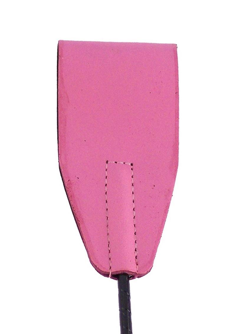 Rouge Fifty Times Hotter Leather Riding Crop - Pink