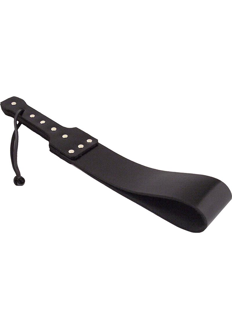 Rouge Folded Leather Paddle with Rivets - Black