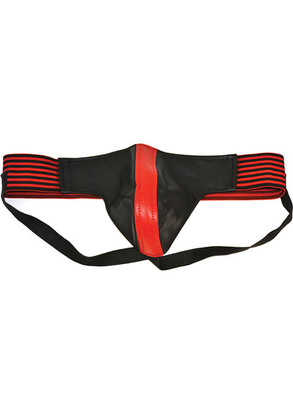 Rouge Leather Jock Strap - Black/Multicolor/Red - XLarge