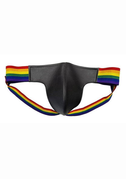 Rouge Leather Jock with Pride Stripes - Multicolor - Medium