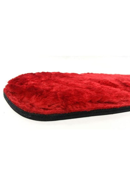 Rouge Leather Paddle with Faux Fur