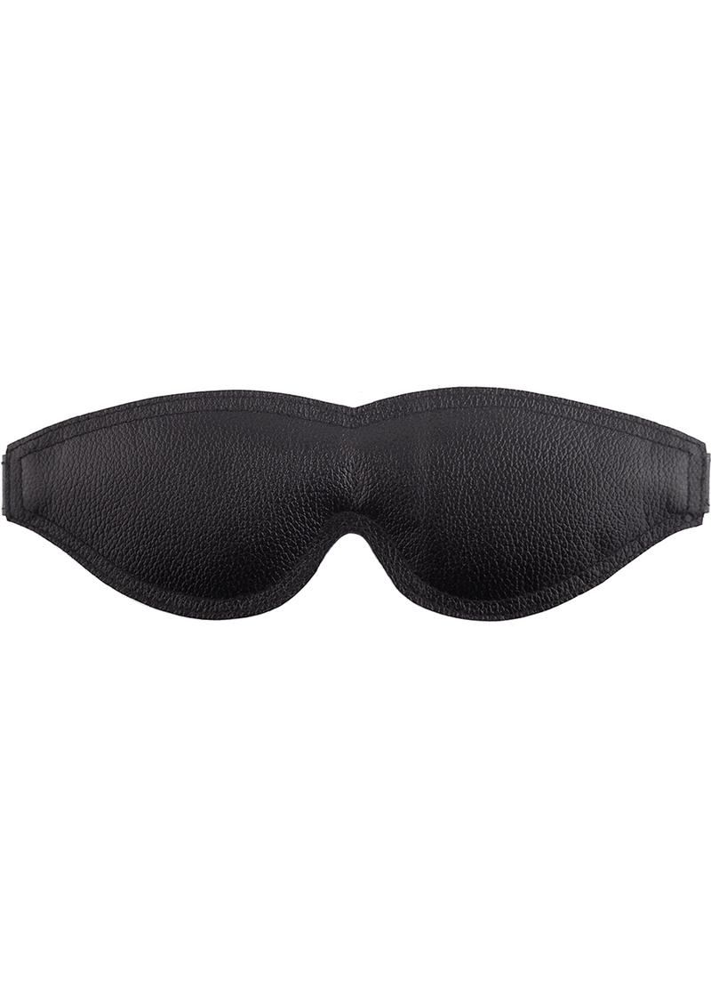 Rouge Padded Leather Adjustable Blindfold - Black